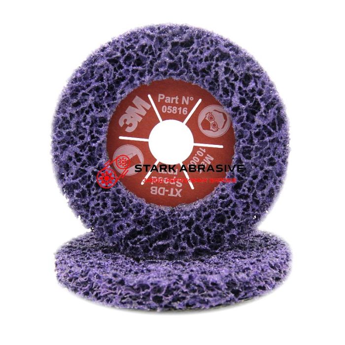 Круг зачисний 3М™ Scotch-Brite™ (3М Скотч-брайт) XT-DB 115х22мм, фіолетовий на фібровій основі, 05816